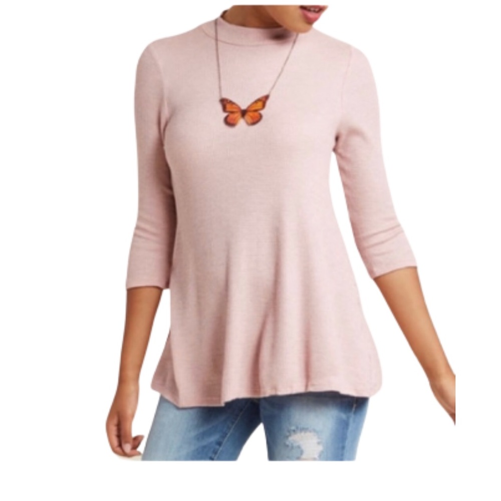 Mod Cloth top, thermal, pink size L